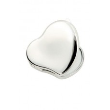 Personalised Heart Compact Handbag Mirror Silver Plated